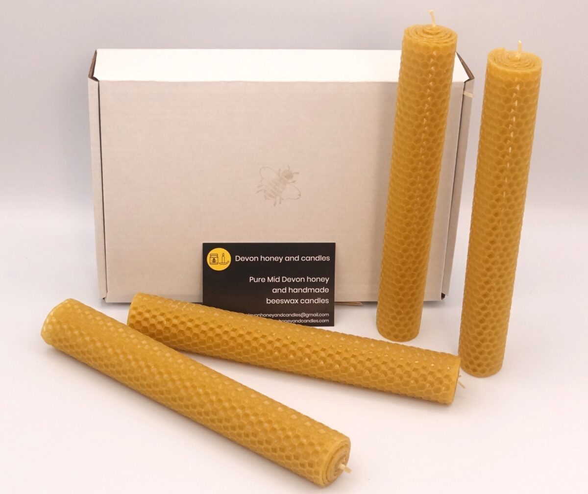 hand rolled beeswax candles