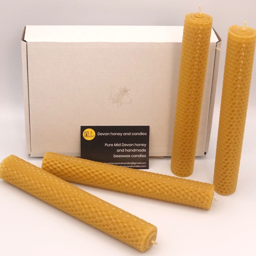 hand rolled beeswax candles