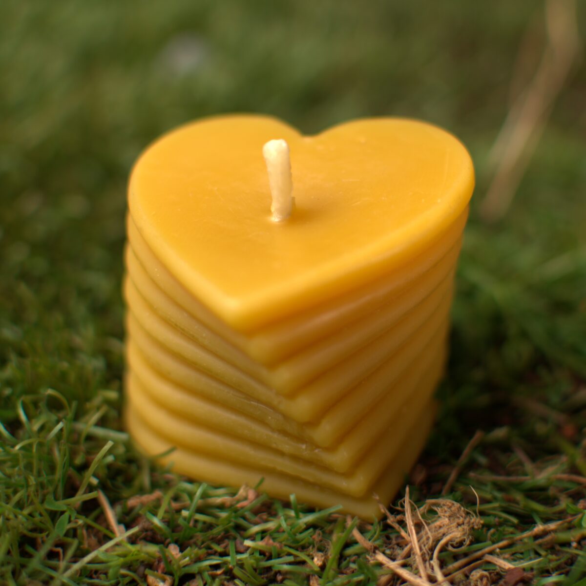 beeswax heart candle